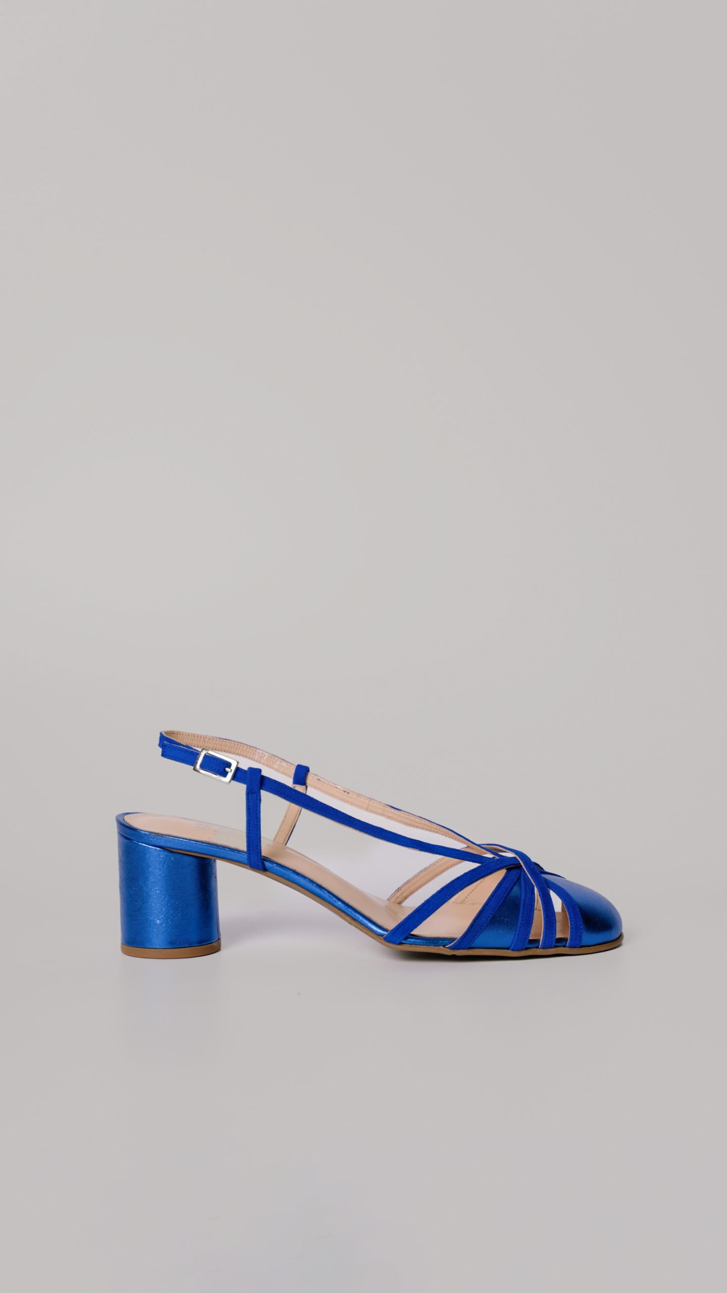 Μπλε Δερμάτινες Slingback Γόβες