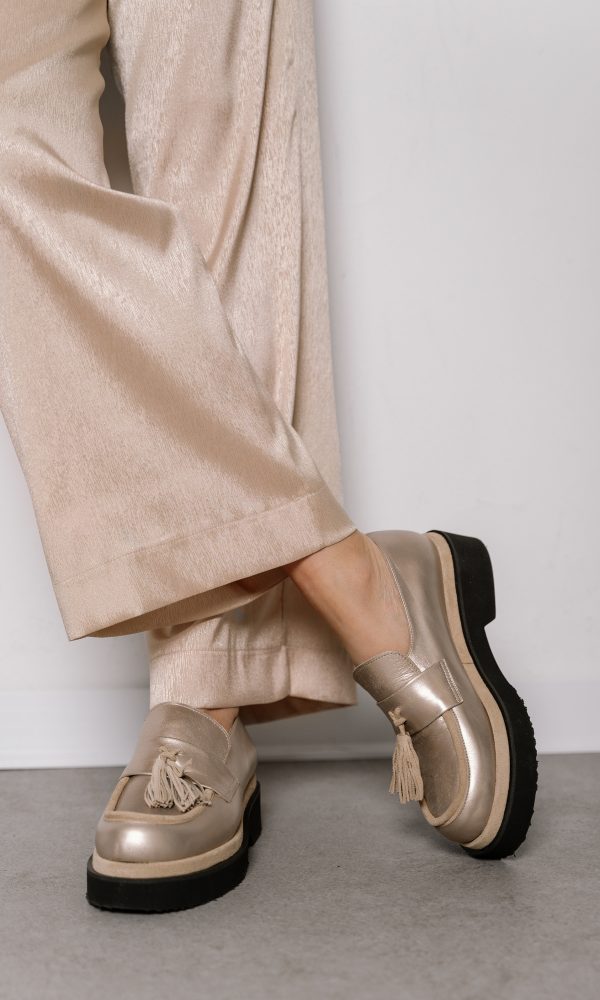 Χρυσαφί Δερμάτινα Loafers