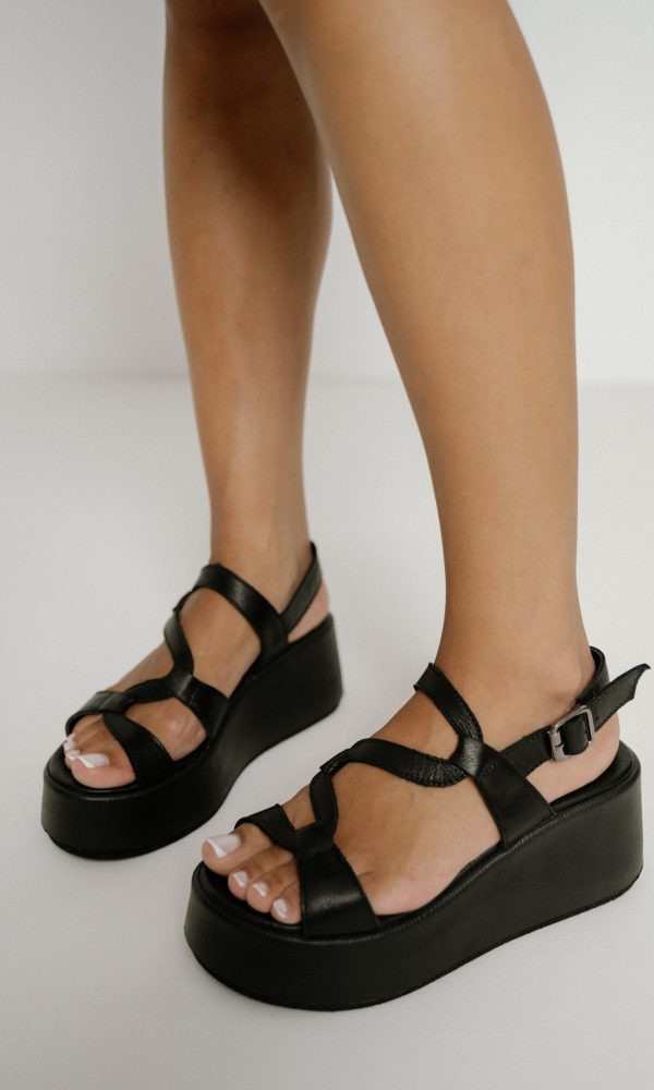 Μαύρα Δερμάτινα Flatforms