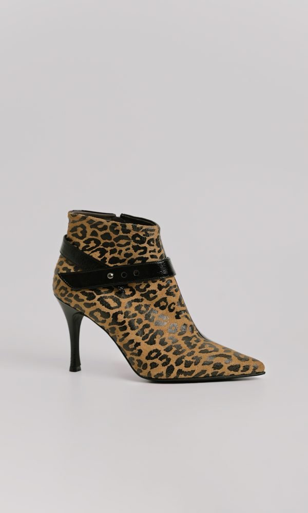 Δερμάτινα Animal Print Μποτάκια