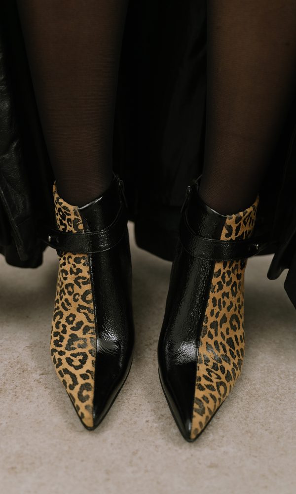 Δερμάτινα Animal Print Μποτάκια
