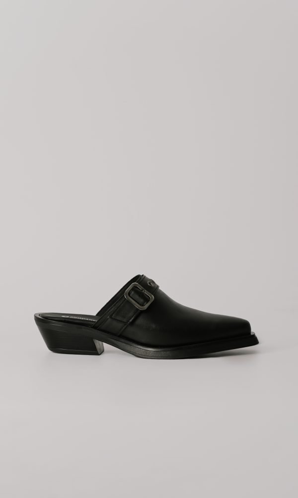 Μαύρα Δερμάτινα Cowboy Mules