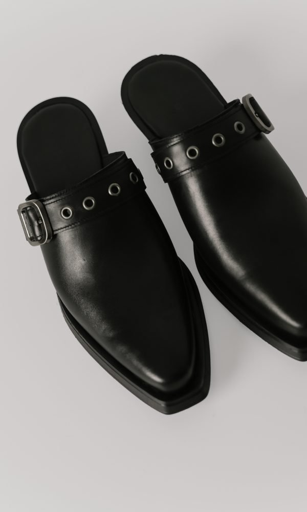 Μαύρα Δερμάτινα Cowboy Mules