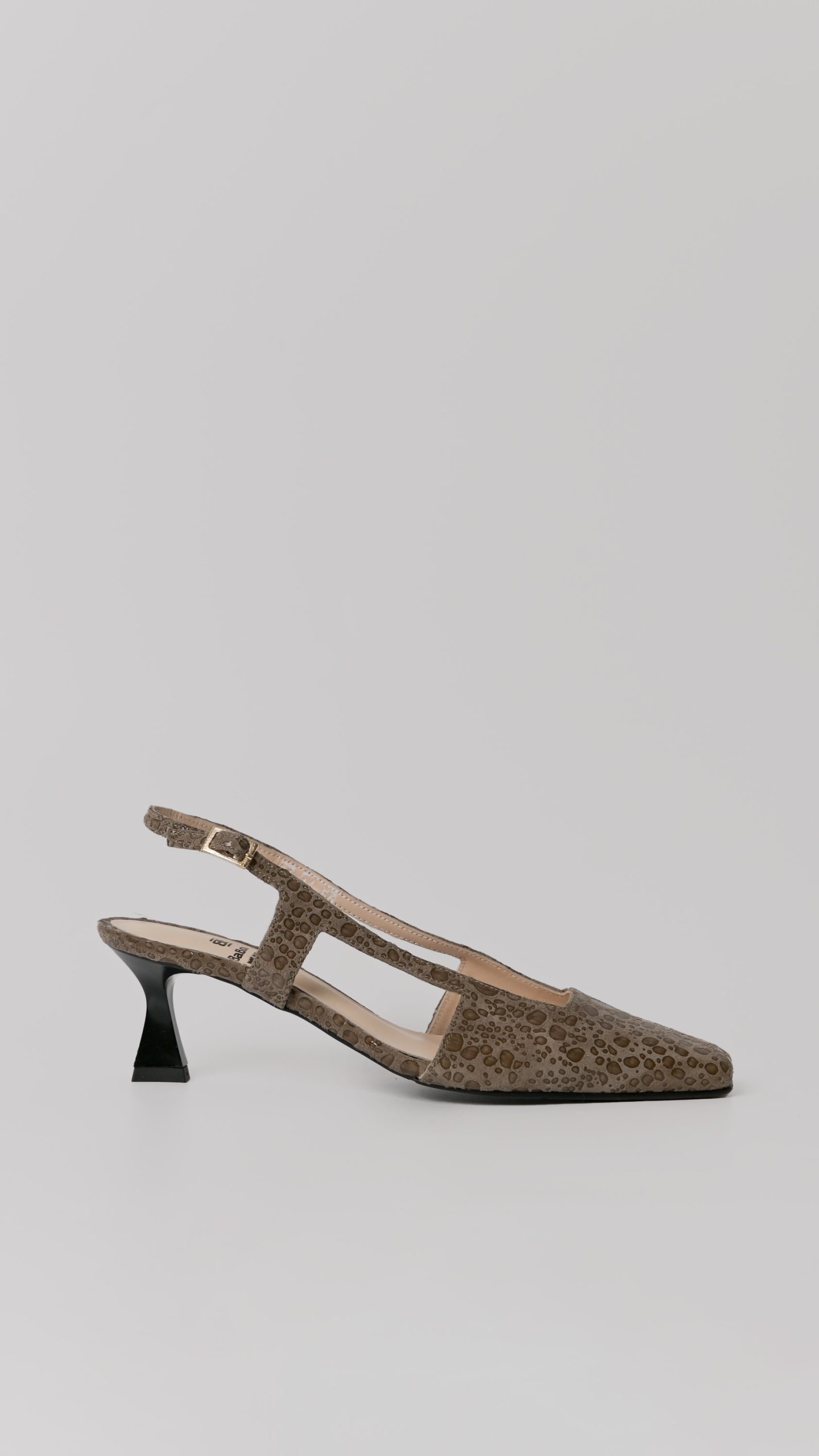 Taupe Δερμάτινες Slingback Γόβες