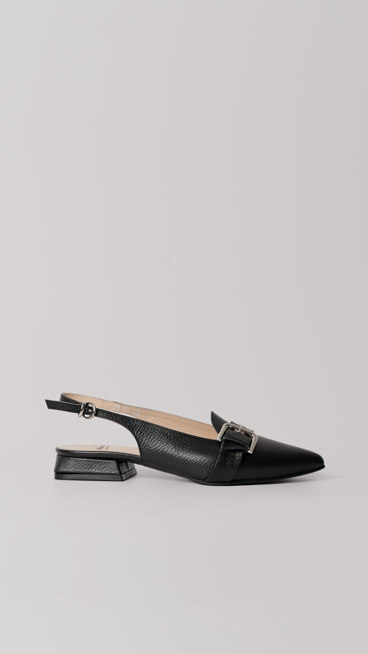 Μαύρα Δερμάτινα Flat Slingback