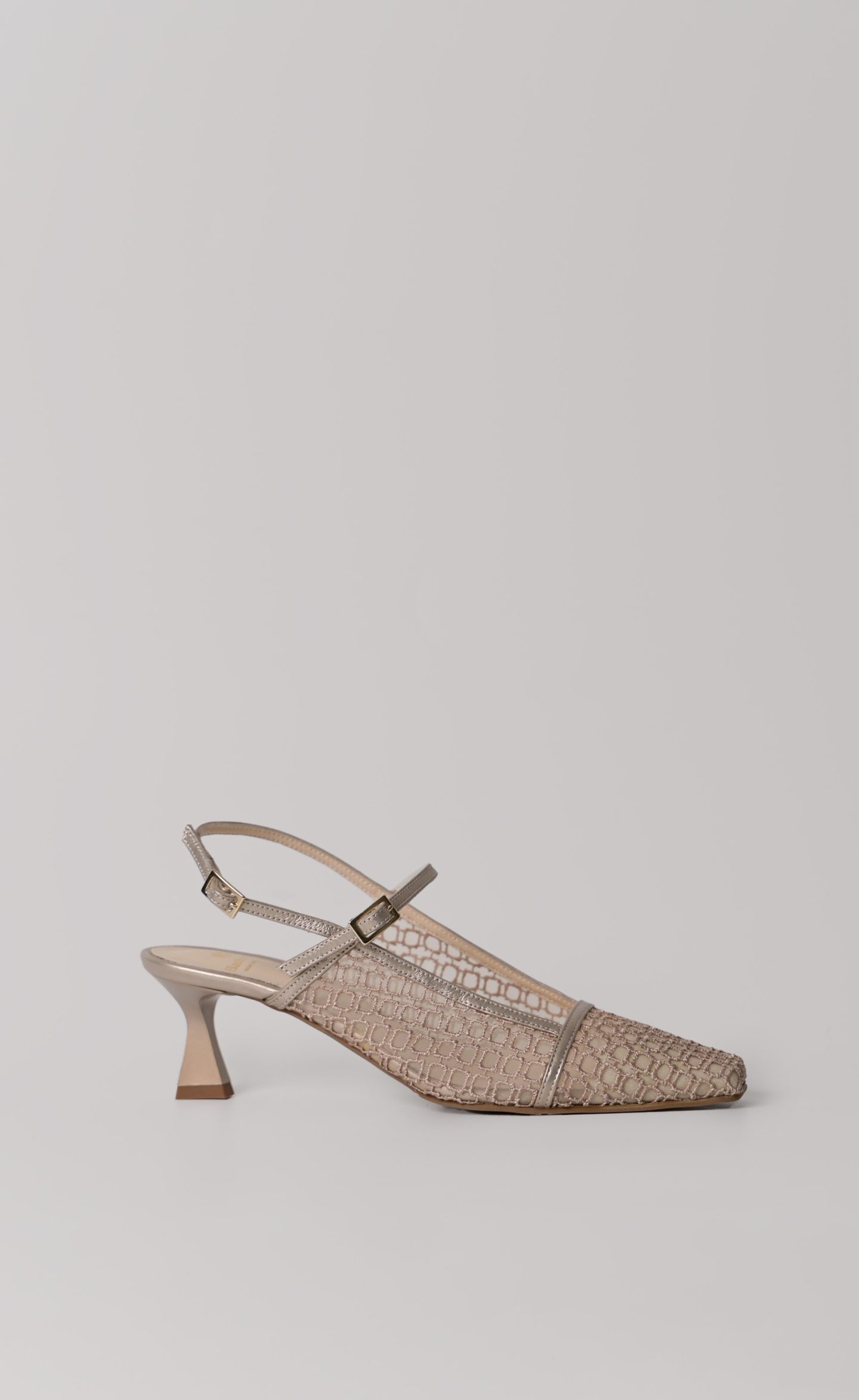 Μπεζ Δερμάτινη Slingback Γόβα