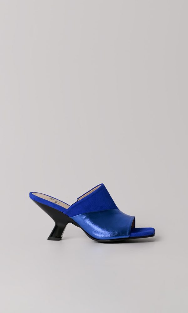 Mπλε Δερμάτινα Mules