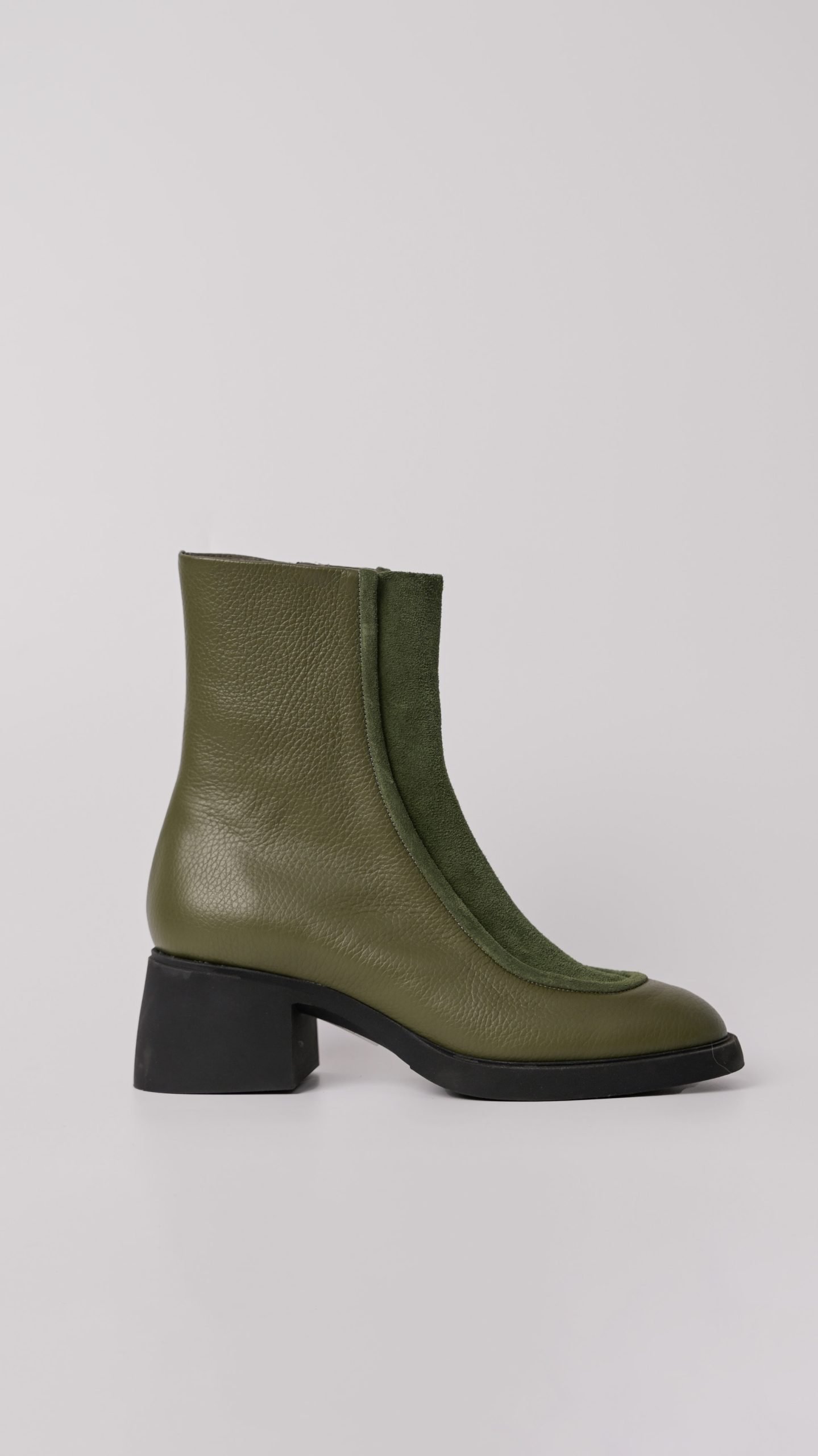 Λαδί Δερμάτινα Ankle Boots