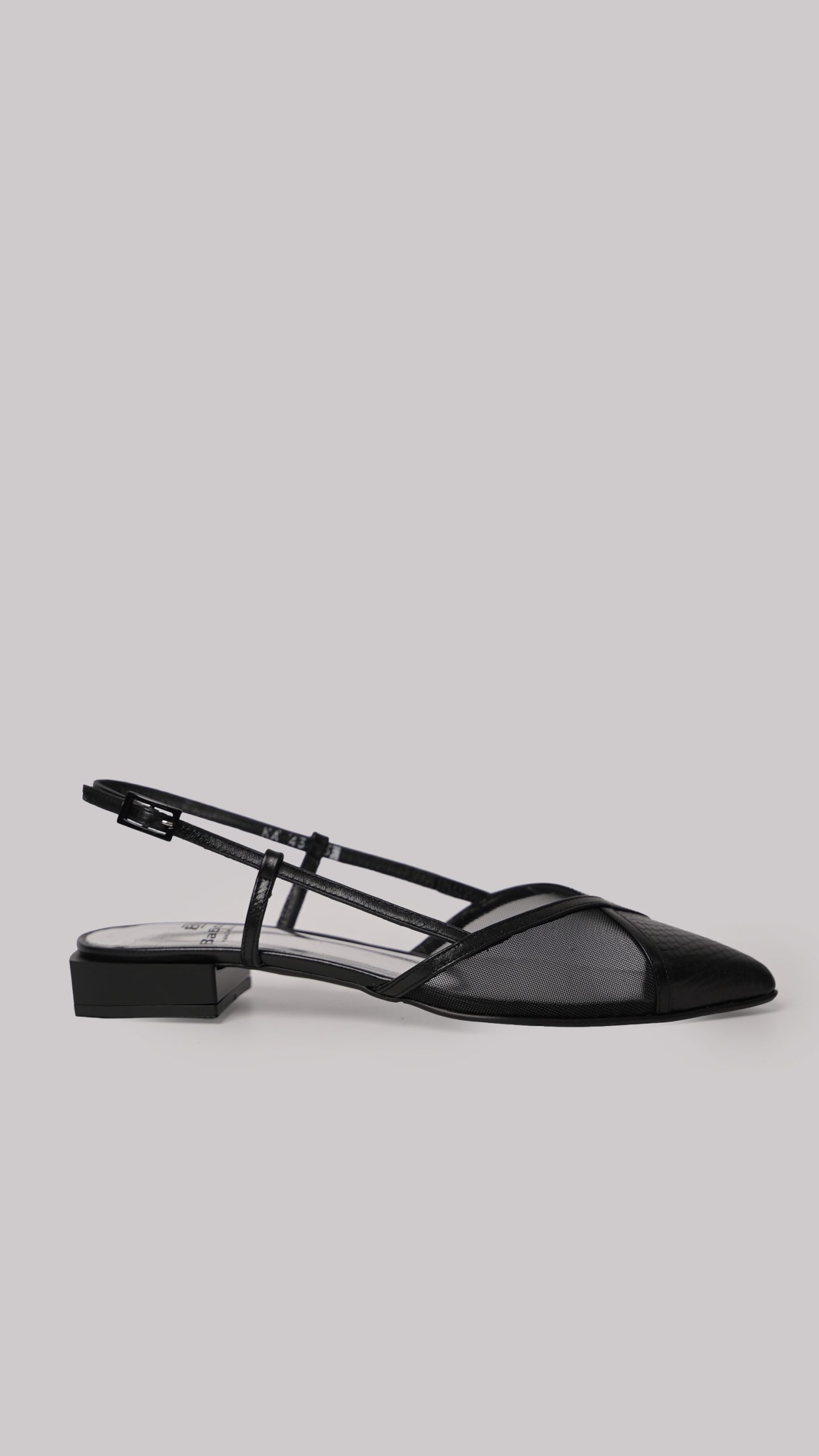 Μαύρα Δερμάτινα Flat Slingbacks