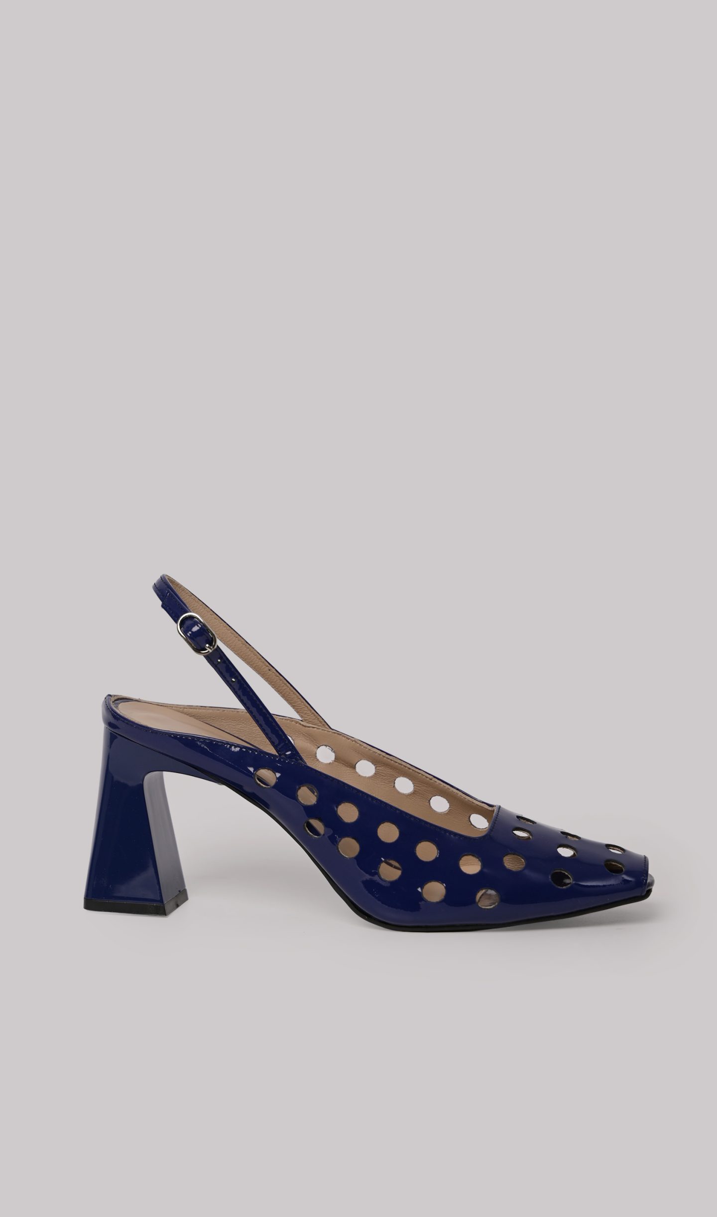 Μπλε-Μωβ Λουστρίνι Slingback Γόβες