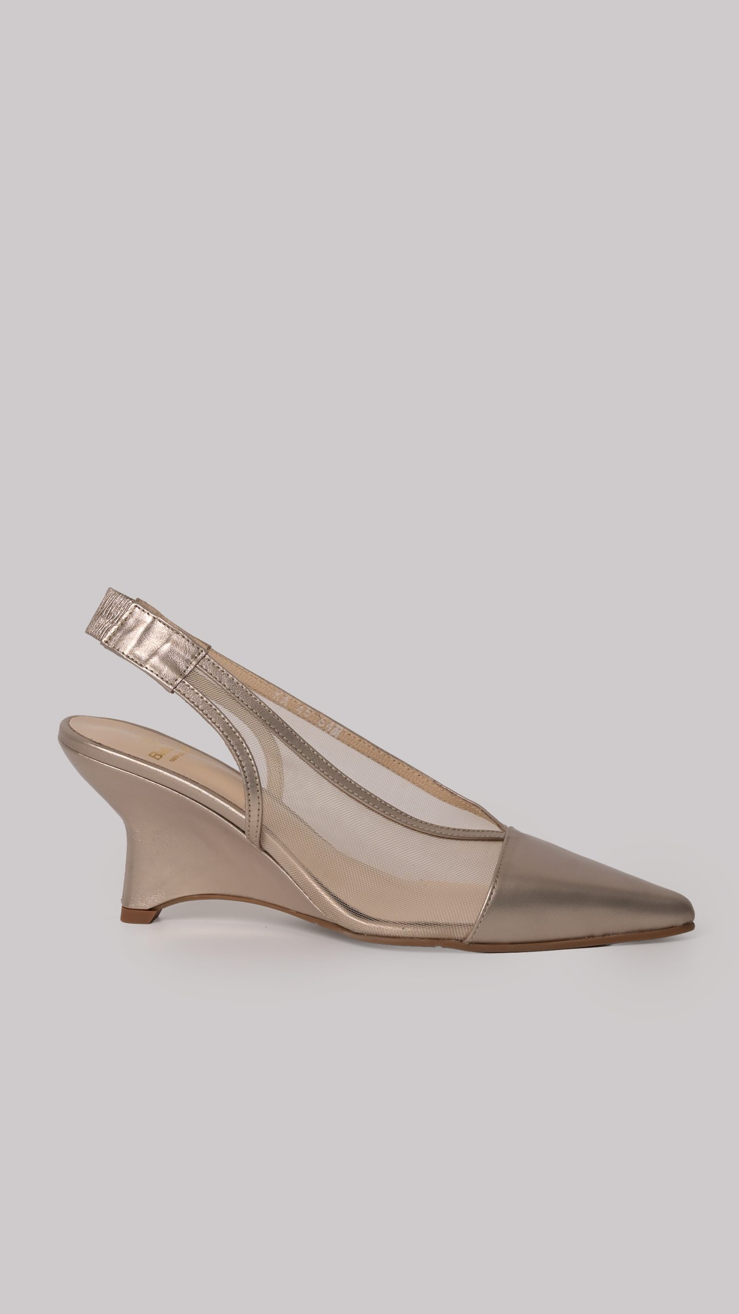 Χρυσαφί Δερμάτινα Φιλτιρέ Slingback