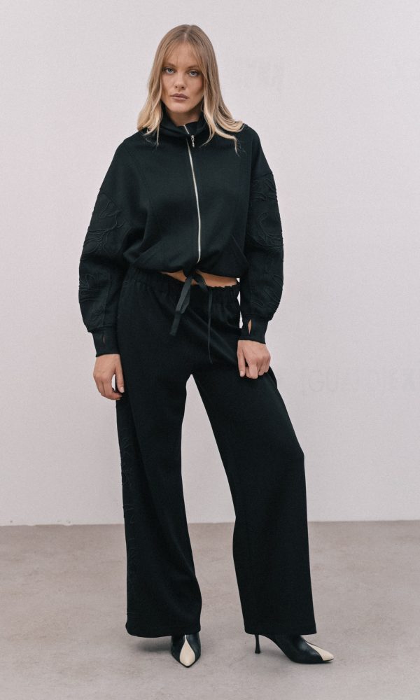Μαύρη Wide-leg Παντελόνα