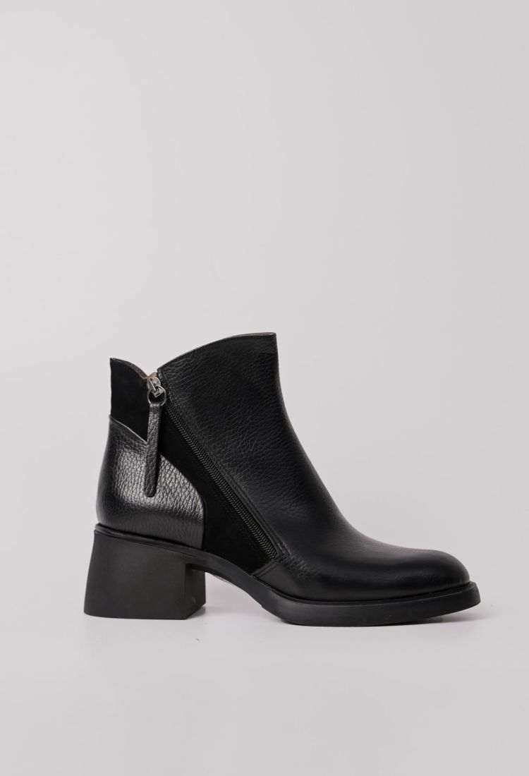 Μαύρα Δερμάτινα Ankle Boots