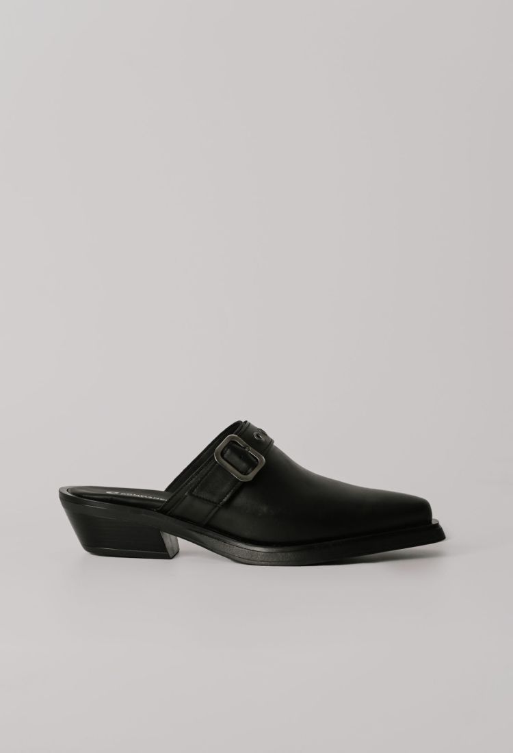 Μαύρα Δερμάτινα Cowboy Mules