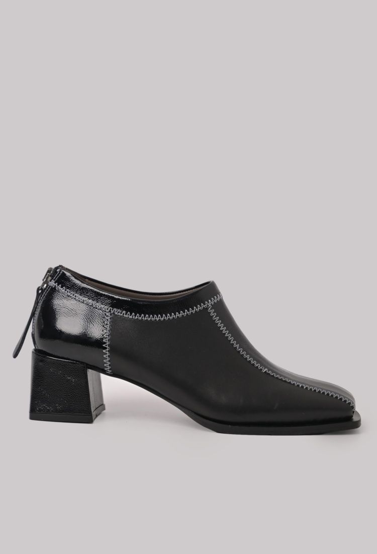 Μαύρα Τετράγωνα Δερμάτινα Loafers