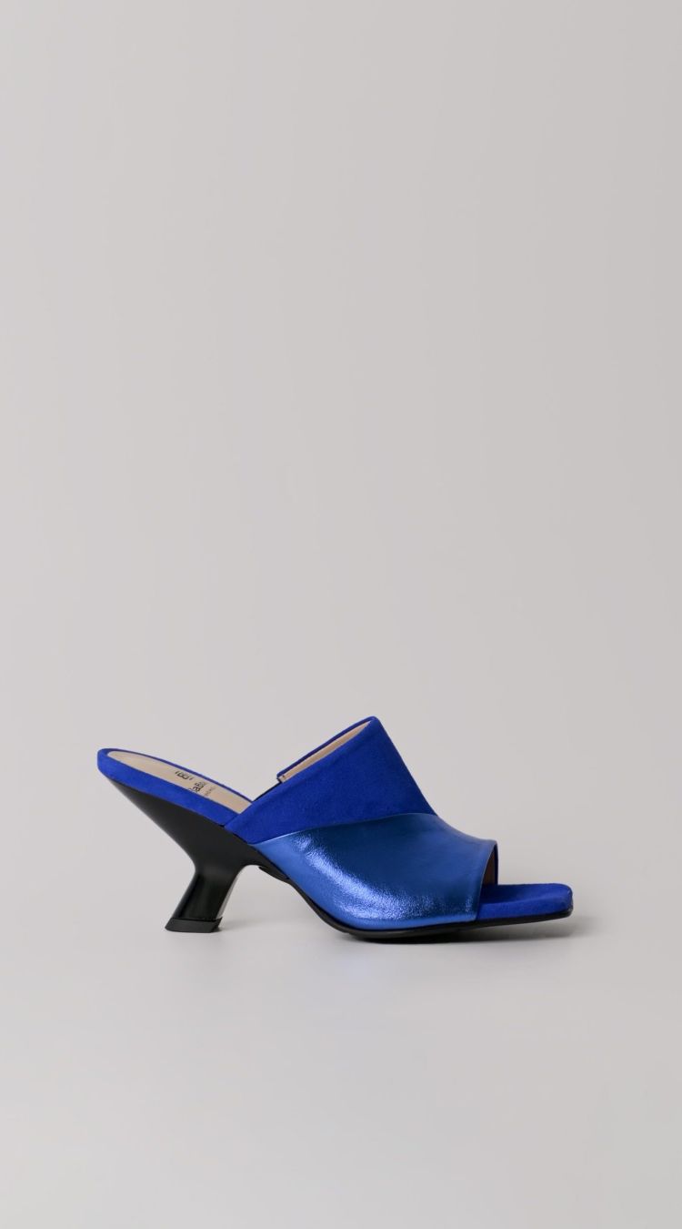 Mπλε Δερμάτινα Mules
