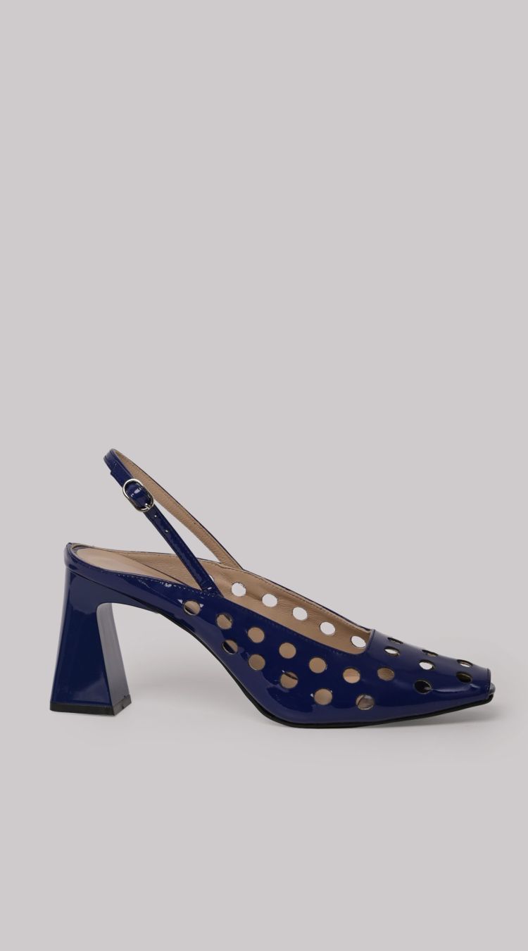Μπλε-Μωβ Λουστρίνι Slingback Γόβες